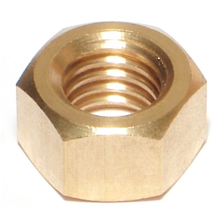 MIDWEST FASTENER Hex Nut, 1/2"-13, Brass, Not Graded, 5 PK 68336
